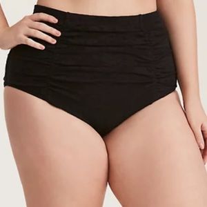 Ruched high waisted bikini swim bottoms